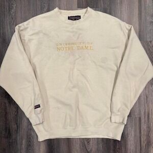 VTG Notre Dame Jansport Cream and Gold Men'sXL Distressed crewneck sweatshirt